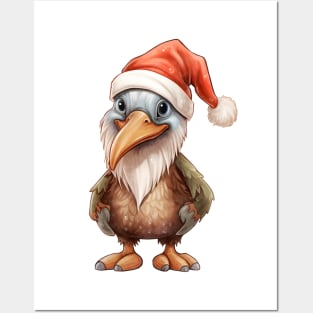 Brown Pelican in Santa Hat Posters and Art